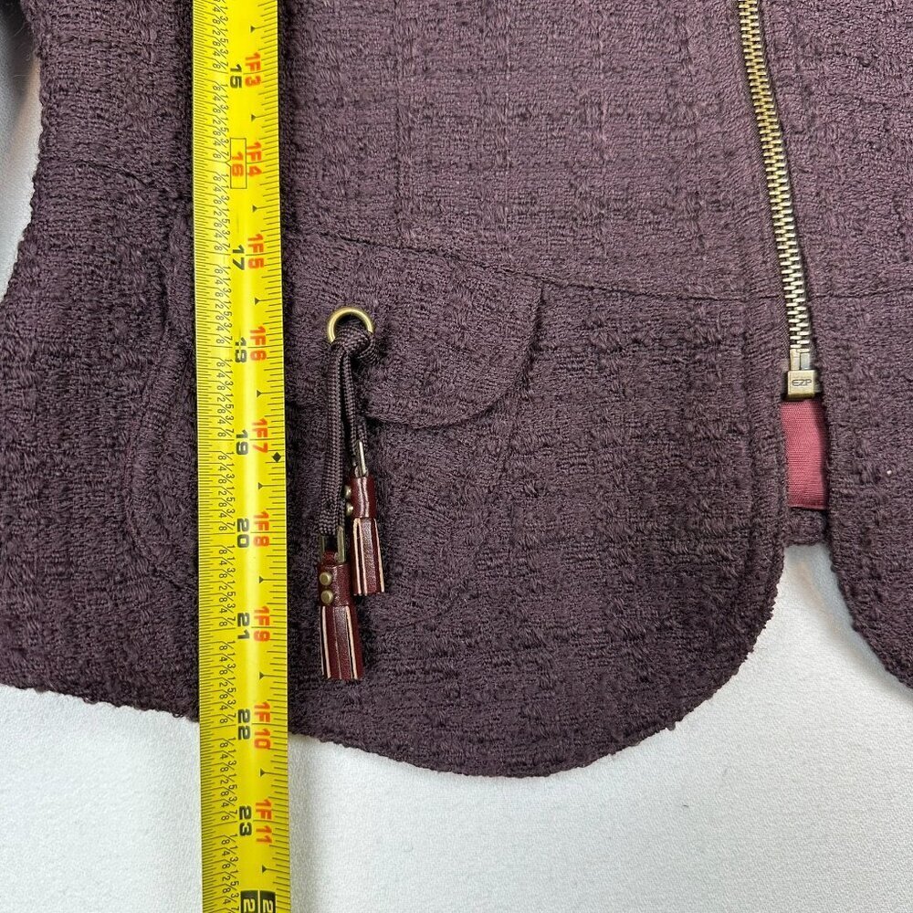 David Meister Boucle Zippered Blazer Jacket Textured Office Career - Picture 4 of 7